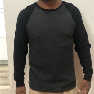 Men’s Long-Sleeve Black/Gray  Thermal Tee